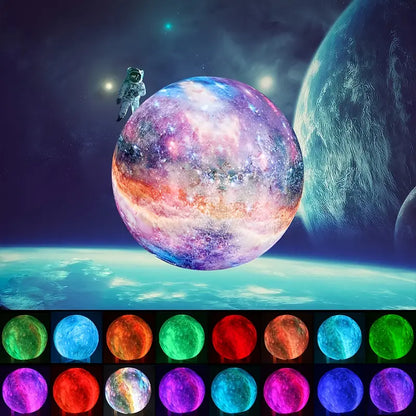 Luz de Luna 3D LED de 16 Colores con Base - Luz Nocturna