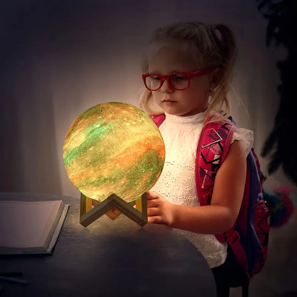 Luz de Luna 3D LED de 16 Colores con Base - Luz Nocturna