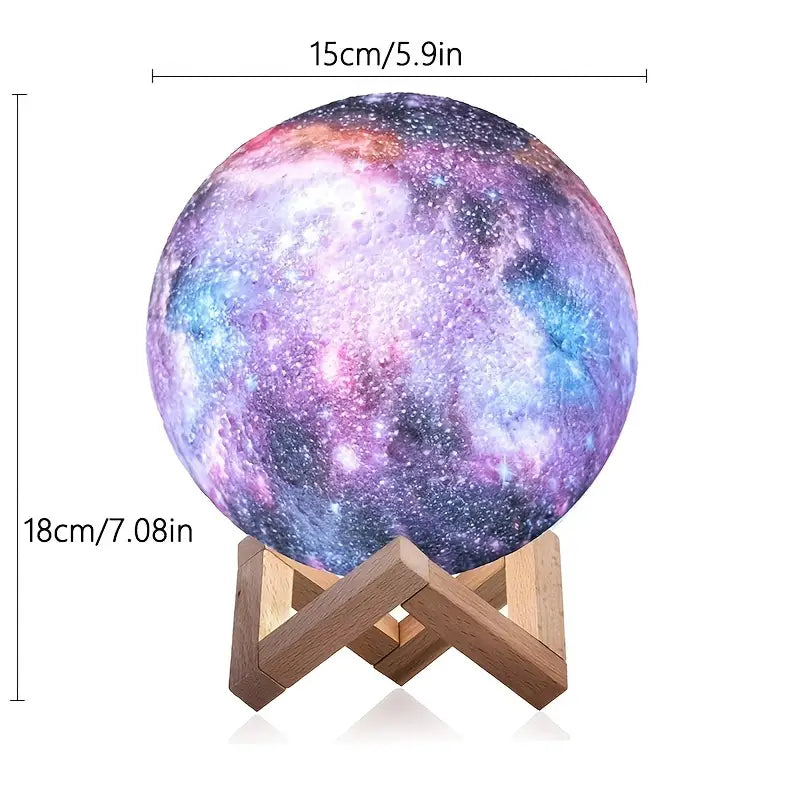 Luz de Luna 3D LED de 16 Colores con Base - Luz Nocturna