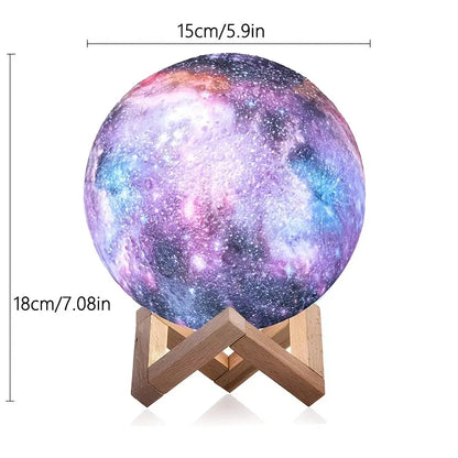 Luz de Luna 3D LED de 16 Colores con Base - Luz Nocturna
