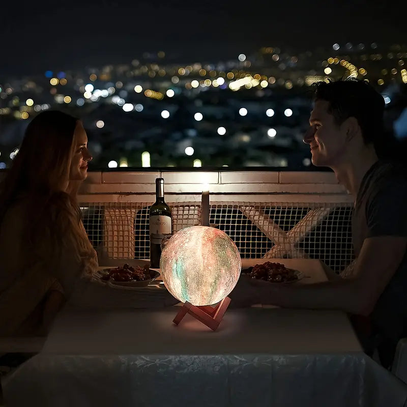 Luz de Luna 3D LED de 16 Colores con Base - Luz Nocturna