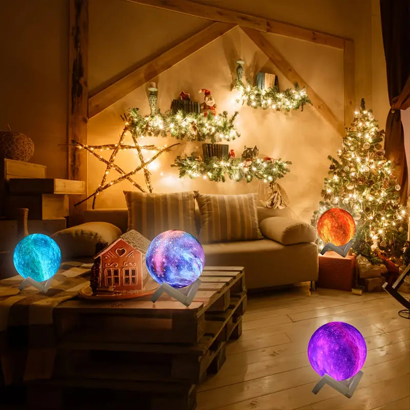 Luz de Luna 3D LED de 16 Colores con Base - Luz Nocturna