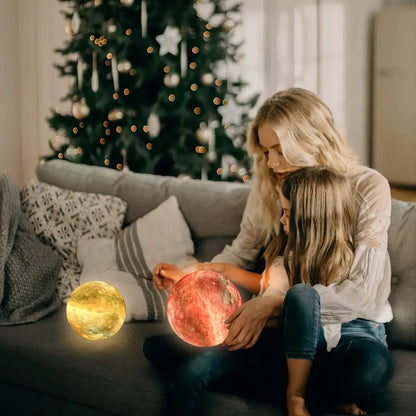 Luz de Luna 3D LED de 16 Colores con Base - Luz Nocturna